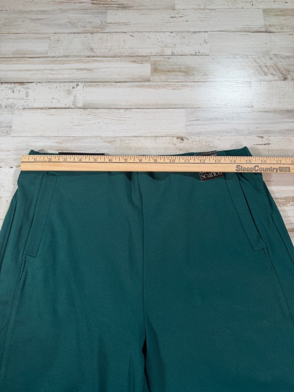 Dear Scarlett Women's Wide Leg Button-Trim Pants in Deep Teal - Picture 4 of 4